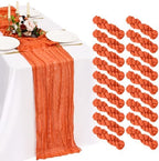 18 Pack Cheesecloth Table Runner 10FT Orange Table Runner Boho Gauze Cheese Cloth Table Runners Long Rustic Sheer Table Decorations for Wedding Party Baby Bridal Shower Birthday Holiday Home by Showgeous