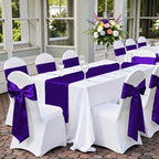 MDS® Pack of 150 Satin Chair Sashes for Wedding & Events – Purple - Image 6