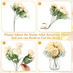 Zeyune 6 Sets Mason Jar Flowers Centerpiece Table Decorations,Champagne - Image 2