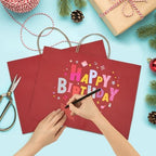 GSSUSA Red Paper Bags with Handles, Large Gift Bags 16x6x12, 50 Pack - Image 5