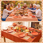 Mimorou 177 Pcs Fall Orange Paper Plate Napkin Party Supplies for 25 Guest - Image 6