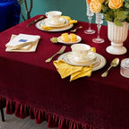 GLORY SEASON Velvet Tablecloth Luxurious Solid Rectangle Table Cloth,Oblong Retro Farmhouse Ruffle Tablecloths Washable Table Cover for Party Wedding Baby Shower Kitchen Dinning Tabletop Decoration - Image 7