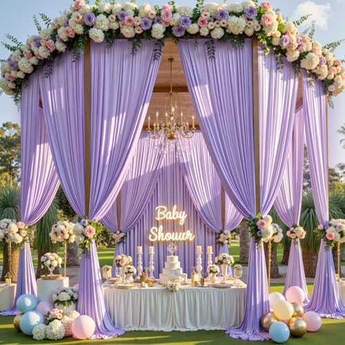 50ft×15ft Taro Purple Backdrop Curtain for Wedding Parties - Image 2
