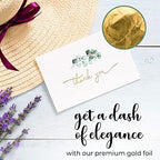100 Heavyweight Blank Thank You Cards with Envelopes for a Personal Touch, Eucalyptus Thank You Card for Any Occasion, Wedding, Bulk Pack Card with Envelopes & Stickers (3.7 x 5.1 Inches) (100 Pack) - Image 2
