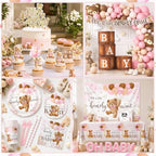 Pink Bear Baby Shower Decorations for Girl Bear Bear Theme Party Supplies - Image 3