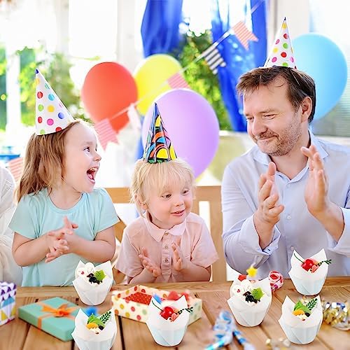Maxdot 800 Pcs 3.15 Inches Tulip Cupcake Liners Holders Muffin Liners Grease Resistant Paper Baking Cups Cupcake Wrappers for Wedding Birthday Baby Shower Party(Pure,White) - Image 5