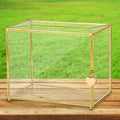 Hxezoc Gold Glass Wedding Card Box with Lock, Large Gift Card Money Box Holder for Wedding Reception, Anniversary, Birthday Party, Baby Shower, Graduation, Home Decorations by Hxezoc