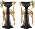 MDS Pack of 25 Chiffon Chair Sashes for Wedding & Event Décor - Black by MDS