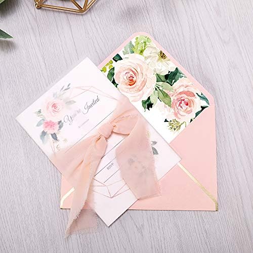 DORIS HOME 25PCS Fill-in Invitations Cards, Pink Flower - Image 7