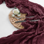 15 Pack Burgundy Cheesecloth Table Runner 9FT Rustic Sheer Table Runners 17x108 Inch Gauze Boho Runner for Wedding Bridal Baby Shower Birthday Party Table Decorations - Image 5
