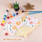 Aneco 36 Pieces Handheld Paper Fans Paper Folding Fans with Bamboos for Wedding Gift, Party, Home, DIY, White - Image 4
