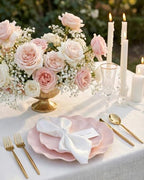 LIYH 24 Pcs Pink Plastic Plates Reusable, Pink Scalloped Plates Durable and Dishwasher Safe, Light Weight Daisy Wavy Plate Parties, Birthday, Picnics, BPA Free(12Guests) - Image 2