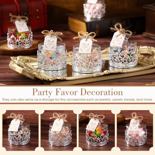 Jingmore 30 Sets Mini Crown Candy Boxes Party Favor,Sliver and Clear - Image 4