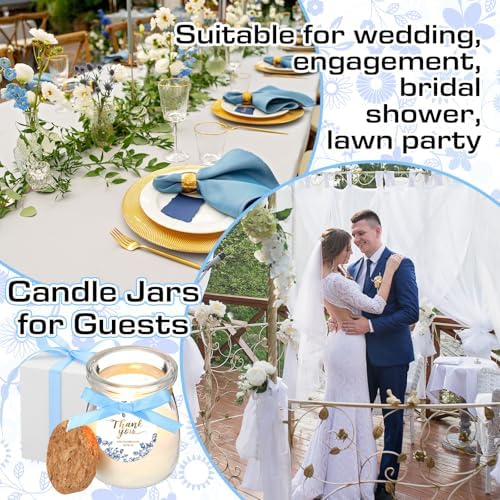 MTLEE 20 Pcs Blue Candle Wedding Favors Bridal Shower Gift for Guests - Image 3