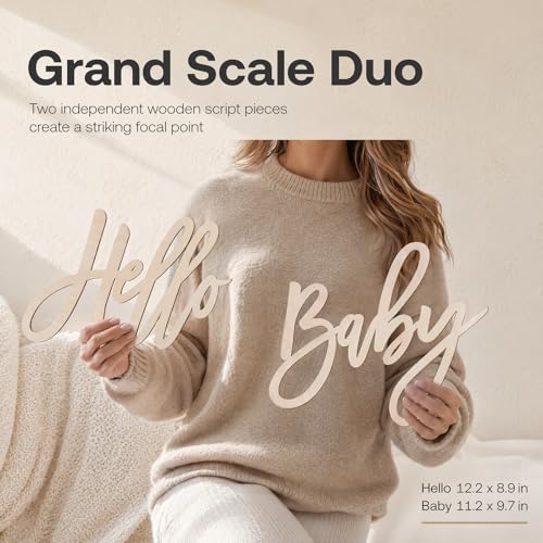 Hello Baby Backdrop Wooden Sign Round Gender Reveal Background Photo Decor - Image 2