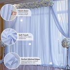 10ft x 10ft Baby Blue Backdrop Curtains, Wrinkle-Free Sheer Chiffon Fabric Photo Backdrop Draping Fabric for Wedding Arch Baby Shower Gender Reveal Photography Decorations - Image 4