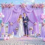 8 Panels Lavender Backdrop Curtain for Parties Wedding Light Purple Wrinkle Free 40ft x 10ft Backdrop Drapes for Baby Shower Birthday Party Photo Photography Polyester Fabric Background Decoration - Image 2