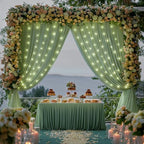 30x10ft Sage Green Backdrop Curtains with Lights Photo Drapes Wrinkle Free Fabric Backdrop Curtain for Wedding Birthday Party Baby Shower Bridal Shower Home Party Background Decorations - Image 3