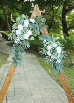 Artificial Sage Green Wedding Arch Flower Floral Swags Set of 2 - Image 6