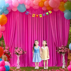 50x10ft Hot Pink Backdrop Curtain for Wedding Parties Wrinkle Free Fabric Fuchsia Drapes Backdrop Decoration for Baby Shower Birthday Photography Decoration 10 Panels, 5ft x 10ft - Image 3