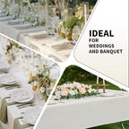 FINDYOU Ivory 6 Pack Polyester Table Cloth 60 x 84 Inch, Rectangle Tablecloths for 6 Foot Tables Washable Table Cloth for Party Wedding - Image 6