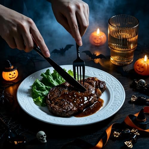 WILLIFE 300 Pcs Black Plastic Silverware, Plastic Silverware for Party - Image 4