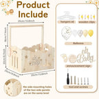 Yellow, Wooden Baby Shower Crate Closet,Hollow - Image 3