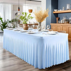 2 Packs Baby Blue Spandex Tableclothes for 6 Foot Rectangle Table, Spandex Table Covers 6FT Stretch Table Skirts Rectangle Wrinkle Free Fitted Tablecover for Event, Wedding, Banquet & Parties - Image 7