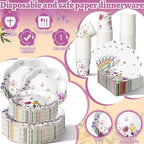 Newtay 250 Pcs Wildflower Disposable Paper Plate Napkins - Image 2