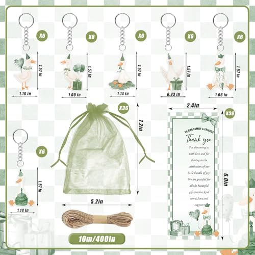 145 Pieces Silly Goose Baby Shower Favors for Guest Goose Ballpoint Pens and Keychains Party Gifts Bulk Retractable Baby Shower Pens Gender Reveal Thank You Cards Souvenirs Prizes - Image 3