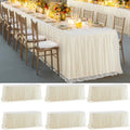 6 Pack Champagne Tablecloth for 6 Foot Rectangle Tables Tulle Table Skirt by PartyTalk