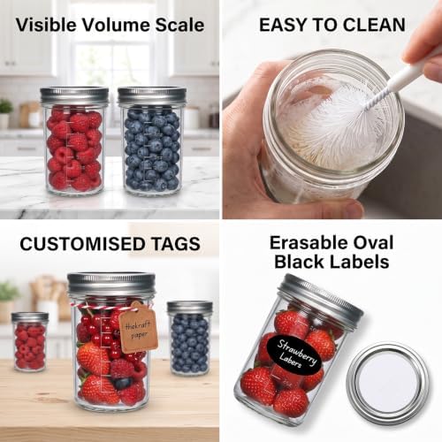 Accguan 8oz Mason Jars,24 Pack Regular Mouth Glass Jars with Separable Lids - Image 7