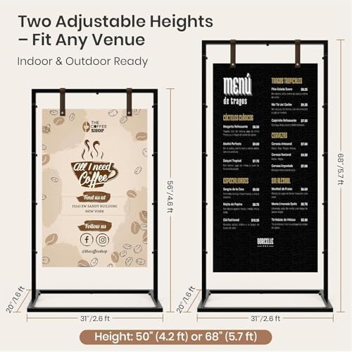 Wedding Sign Holder, Adjustable Welcome Wedding Sign Stand, Heavy Duty Easel Stand for Sign, Wedding Seating Chart Stand, Easel for Display, Square Backdrop Stand Black - Image 6