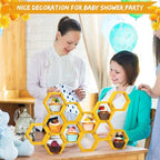 Fairysandy 12 Pcs Mini Honeycomb Cupcake Stand 50 Tiny Wooden Bee, Gold - Image 5