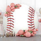 Renaiss 7x7ft Baseball Round Backdrop Cover Hardball Circle Photography Background Batter Pitcher Hit Batting Catcher Athletes Baby Shower Birthday Party Decor Sport Games Arch Photo Booth Props - Image 2