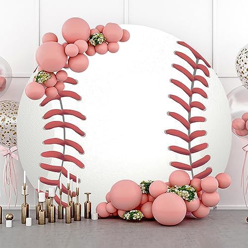 Renaiss 7x7ft Baseball Round Backdrop Cover Hardball Circle Photography Background Batter Pitcher Hit Batting Catcher Athletes Baby Shower Birthday Party Decor Sport Games Arch Photo Booth Props - Image 2