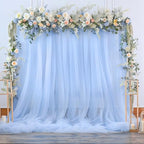 20ft x 12ft Baby Blue Tulle Backdrop Curtain for Baby Shower Party Sheer Fabric Backdrop Curtains for Boy Birthday Gender Reveal Back Drop Wedding Photo Backdrop Drapes Background 4 Panels 5ft x 12ft - Image 7
