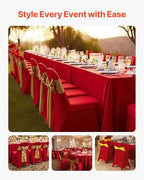 VEVOR Chair Covers, Polyester Spandex Chair Cover, Stretch Slipcovers for Wedding Party Dining Banquet Flat-Front Chair Covers (Red-c, 50PCS) - Image 2