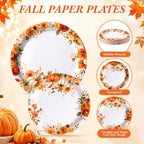 Honeydak 210 Pcs Fall Pumpkin Paper Plates Napkins for 30 Guests - Image 4