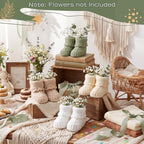 Tranqun 4 Sets Baby Booties Centerpiece No Floral DIY,Classic,Sage Green - Image 4