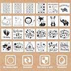 SytuHe 95 Pcs DIY Baby Bibs Decorating Kit50 White Bibs 24 Stencils 20 Fabric Markers 1 Baby Shower Game Sign - Image 3