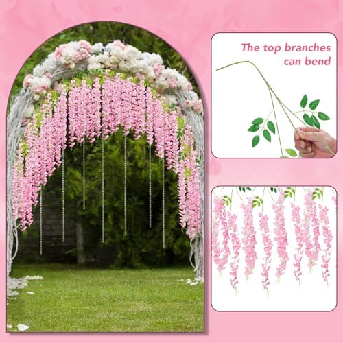 Alotiki Pink Wisteria Hanging Flowers, 50 Pack Fake Hanging Flowers - Image 5