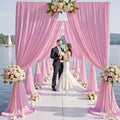 20×14 ft Pink Wrinkle Free Backdrop Curtain, Soft Silky Polyester Wedding Drapes 4 Panels 14ft Height Baby Pink Photo Backdrop Curtains for Parties Birthday Baby Shower Photography Background Cloth by ENJOYYOURPARTY