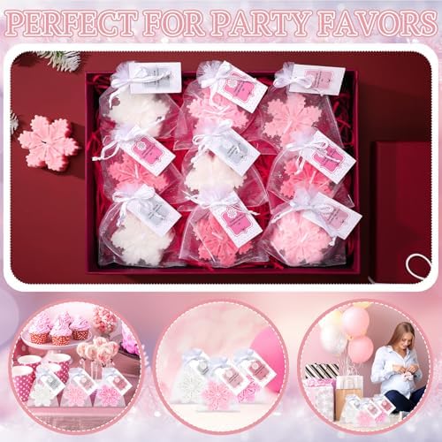 Treela 24 Sets Snowflake Scented Candles Party Favors Pink Gradient - Image 5