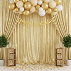 Light Gold Backdrop Curtain Drape Glitter Sequin Backdrop for Wedding 6Pack - Image 3