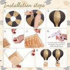 Meooeck 8 Sets Black and Gold Hot Air Balloon Table Centerpieces Decor - Image 4