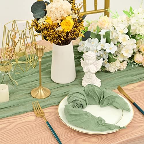 fani 60 Pack Gauze Cheesecloth Napkins, 20 x 20 in, Sage Green - Image 6