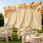 40x10ft Champagne Backdrop Curtain Panels for Parties - Wrinkle Free Polyester Photo Curtain Backdrop Wedding Back Drop Fabric Drapes for Party Decorations Background for Photography - Image 2