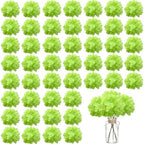 100PCS Artificial Hydrangea Flowers, Fake Flowers Silk Hydrangea Full Flowers Heads with Stems for Wedding Home Party Shop Baby Shower Decor (Green) by WEISPARK