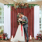 10 x 7 Feet Rust Backdrop Curtain for Partie, Background Curtains for Photoshoot, Birthday, Wedding, Halloween, Thanksgiving, Christmas Day, New Year Party Decorations 5Ft x 7Ft, 2 Panels - Image 6